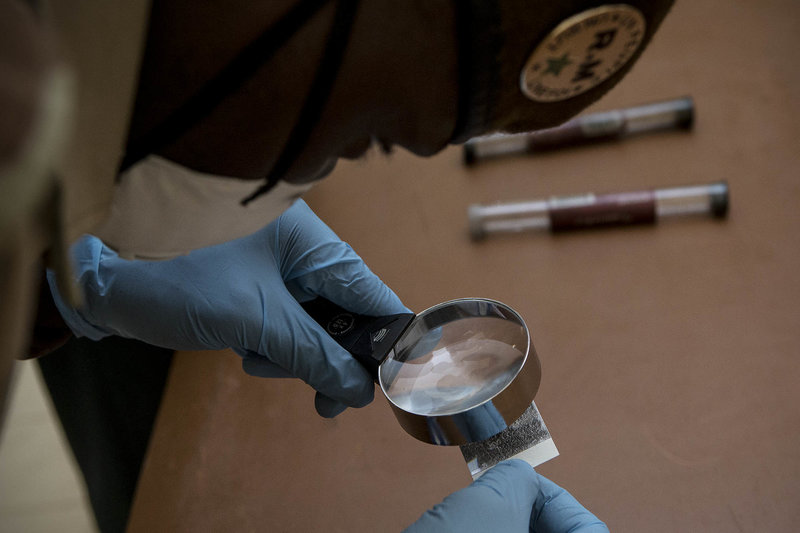 UN police officers in MINUSMA conduct a fingerprint training for Malian police officers. Photo: MINUSMA/ Harandane Dicko