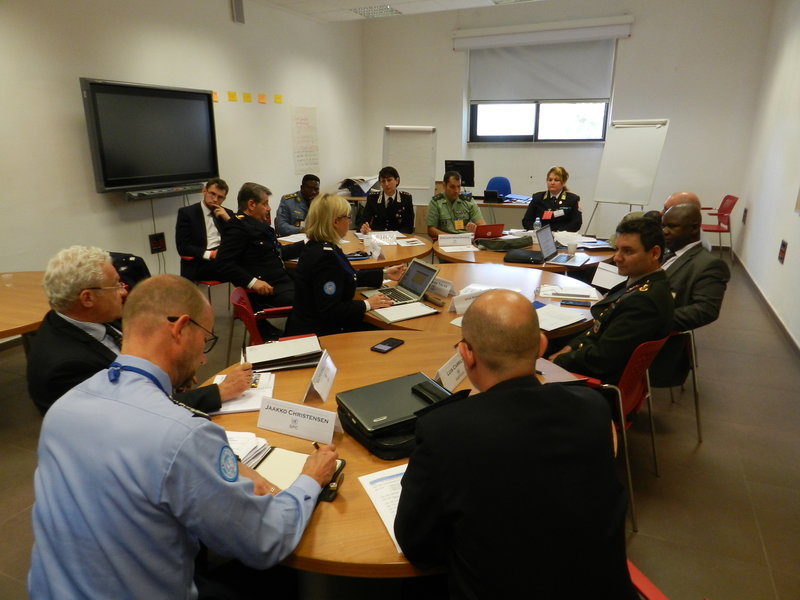 Group work of participants to develop the UN Police Commanders course. May 2017 at the Standing Police Capacity base in Brindisi, Italy. UN photo Group work of participants to develop the UN Police Commanders course. May 2017 at the Standing Police Capacity base in Brindisi, Italy. UN photo